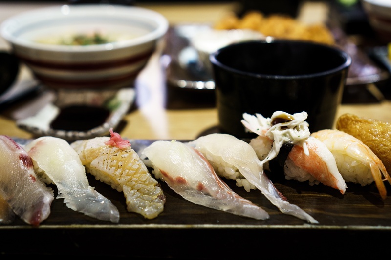 healthy eating, asian food, served, still life, diet, focus on foreground, sashimi, chinese food, food, cuisine, restaurant, salmon, 5K, meal, seafood