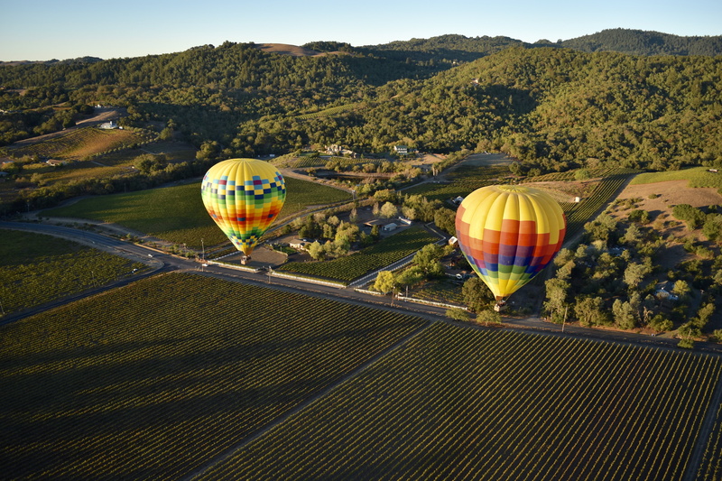 travel, mountain, trees, sky, nature, outdoors, environment, mode of transportation, scenics - nature, no people, landscape, balloons, multi colored, plots