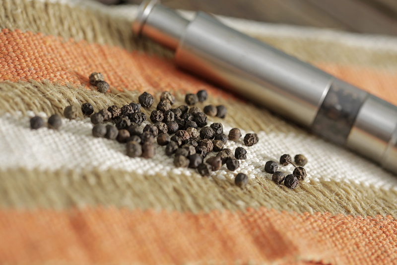 black peppercorn, spices, 5K, black color, spice, ingredient, dried food, high angle view, kitchen, food, brown, abundance, pepper, food and drink, large group of objects