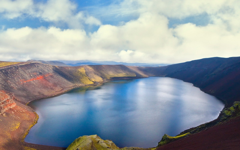 lake, volcano, crater lake, 1080P, landscape