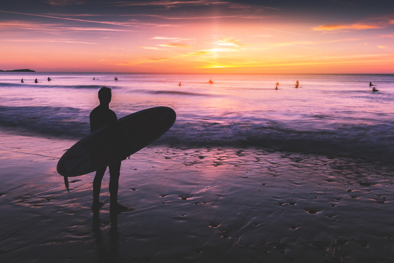healthy, beach, beauty In Nature, sun, tranquility, land, holidays, summer, surfer, adventure, horizon, sea, reflection, silhouette, vacations, sky, 5K