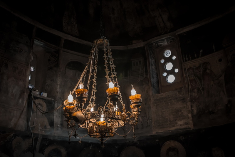 belief, decoration, Macedonia, religion, indoors, place of worship, illuminated, hanging, no people, electricity, Ohrid Municipality, lighting equipment
