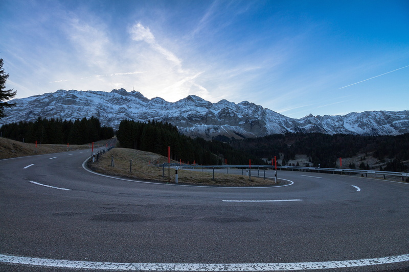 curve, winter, rock, panorama, 5K, plant, Serpentine, Switzerland, snowcapped mountain, transportation, road, mountains, no people, landscape, beauty in nature