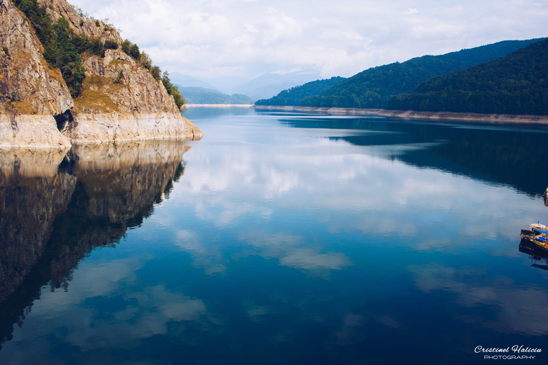 tranquil scene, day, landscape, lake, outdoors, Romania, waterfront, standing water, mountains, pine trees, no people, water, sky, mountain pass, mountain