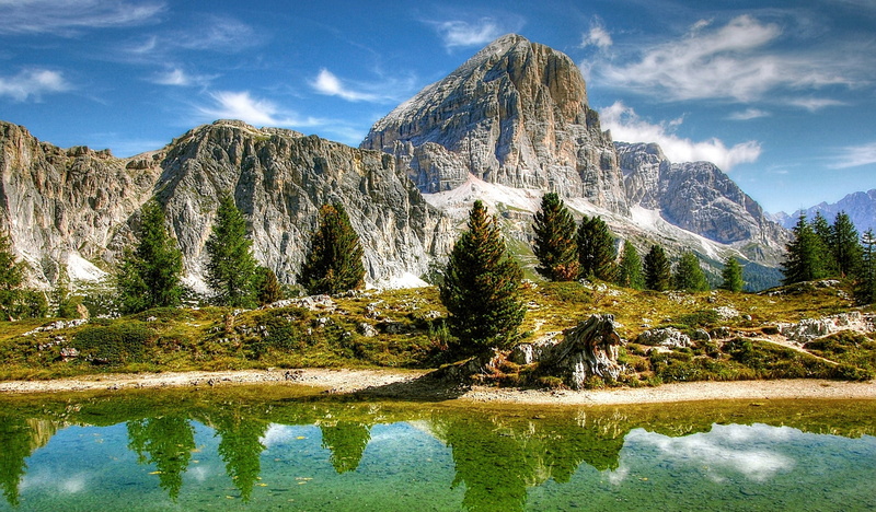 italy, mountain peak, belluno, summer, mountain landscape, body, sky, alpine, near, pine woodland, no people, mountain range, cloud - sky, landscape, land