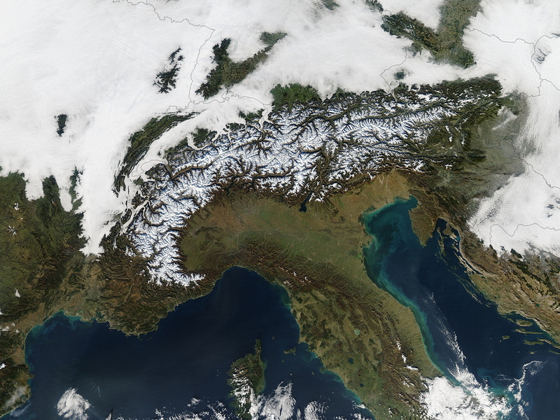 1080P, Alps, aerial view