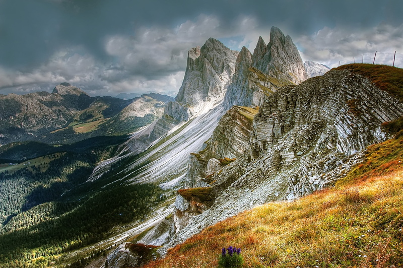 scenics - nature, alpine, italy, travel, valgardena, mountains, Nature, meadow, sun, mountain, green, great, hiking, trees, Dolomites, land, landscape