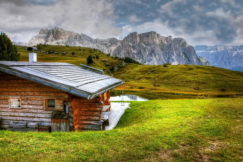 unesco world heritage, rock, hiking, winter, snow, cold temperature, building, hill, clouds, Nature, cottage, snowcapped mountain, meadow, mood, alpine