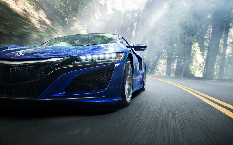 mode of transportation, mist, blurred motion, wheel, reflection, no people, Acura NSX, vehicle, outdoors, luxury, car, blue, travel, day, nature, land vehicle