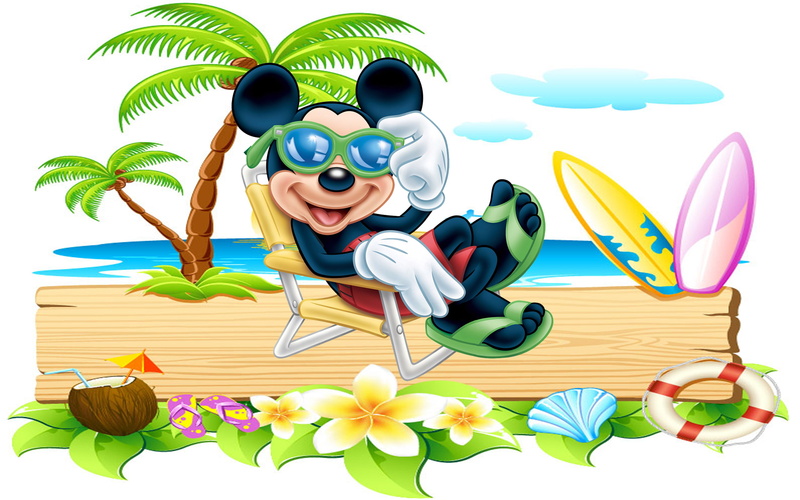 summer, miickey, 2K, desktop, mouse, tropical, holiday, hd, beach