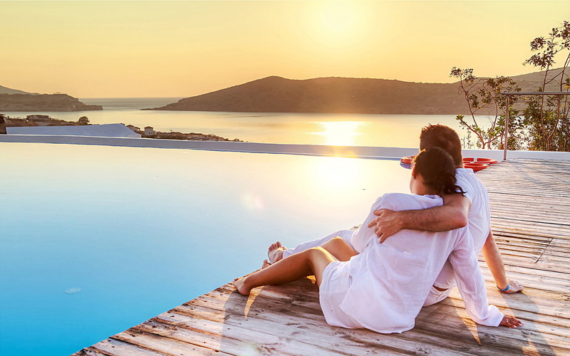 sea, beach, romantic, sunset, along, couple, 1080P