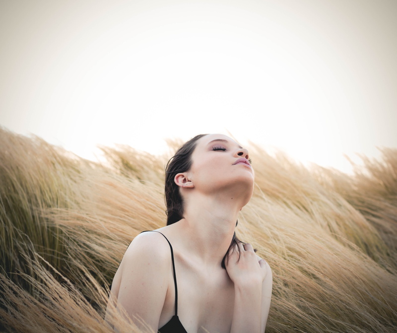 people, healthy Lifestyle, brown, eyes Closed, beautiful woman, leisure activity, caucasian, young Women, land, plants, portrait, sky, one Young Woman Only