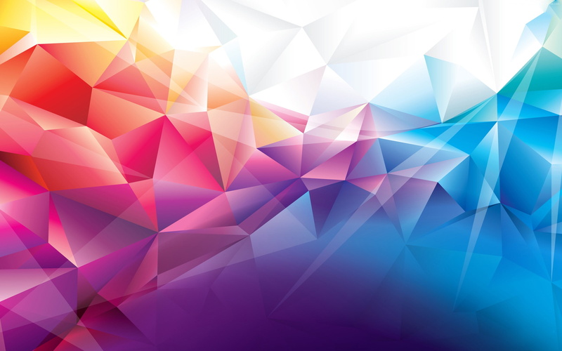 pattern, orange, background, polygon, blue, 4k, red, 2K