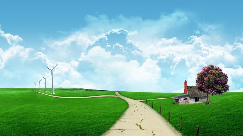 field, green, 1080P, street, 3d and abstract, greenfields