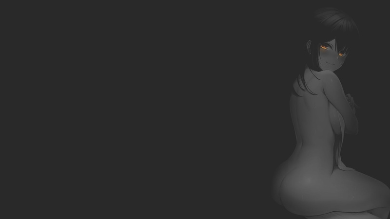 illustration, 1080P, anime, fan art, erotic art, dark background, ecchi, manga, minimalism, anime girls, monochrome