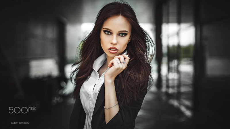 brunette, face, Fotoshi Toshi, 500px, 1080P, Anton Harisov, portrait, women, Inna Jazova