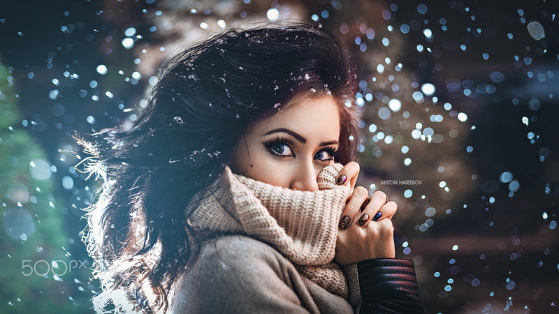 portrait, Fotoshi Toshi, 1080P, sweater, women, 500px, Anton Harisov, face, painted nails