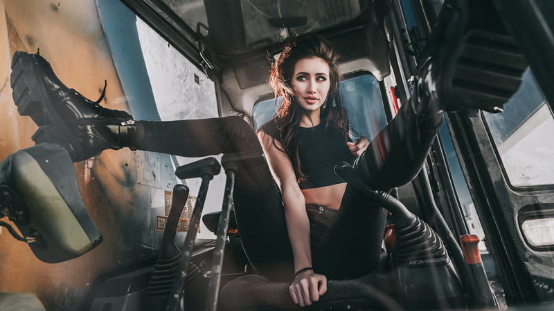 vehicle, legs up, legs, Anton Harisov, 1080P, women