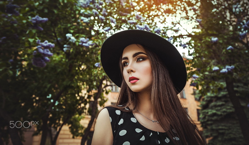 women, 1080P, 500px, face, Anton Harisov, long hair, portrait, hat