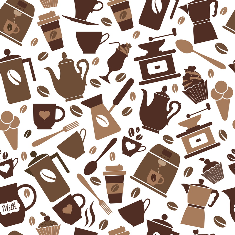 coffee, background, texture, seamless pattern, 4K, vector