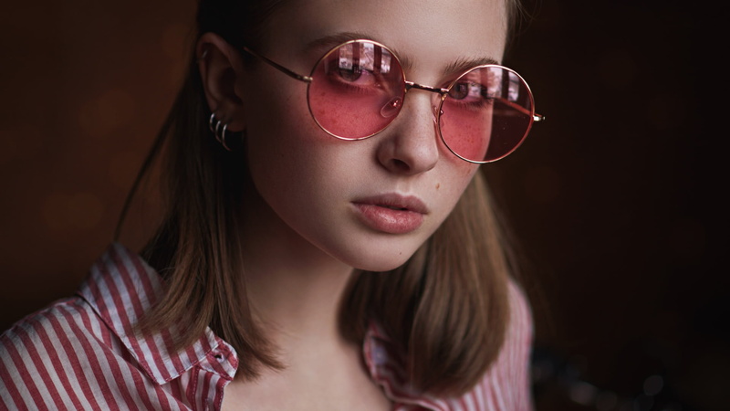 Sergey Fat, women indoors, model, women, 1080P, indoors, face, portrait, depth of field, Kseniya Koval, brunette, shirt, looking at viewer, Sergey Zhirnov