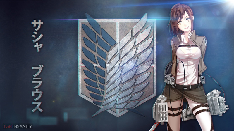 Brown Eyes, Attack On Titan, Symbol, Sasha Blouse, Brown Hair, 4K, Weapon, Anime, Scouting Legion