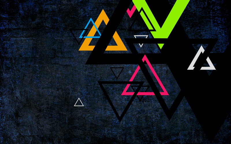 1080P, colorful, abstract, triangle