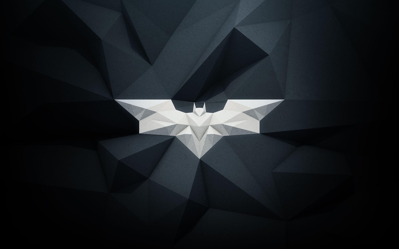 Batman Logo, design, shiny, distorted image, studio shot, 2K, star shape, crystal, single object, close-up, reflection, full frame, comics, backgrounds