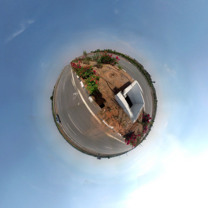 geometric shape, high angle view, sunny day, day, roadway, digital composite, 1080P, cloud - sky, circle, water, architecture, aerial View, no people