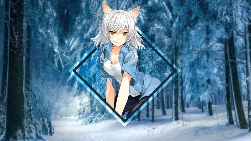 hairstyle, beauty in nature, Monogatari Series, 1080P, blond hair, land, young adult, cold temperature, anime, winter, nature, young women, hair, adult