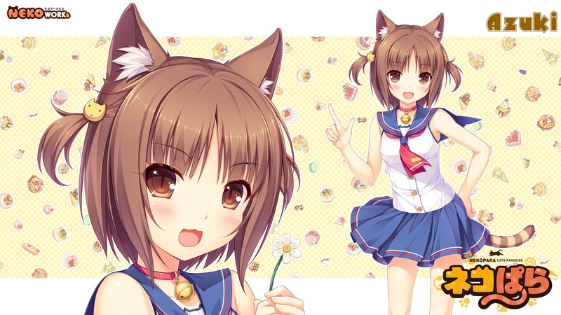 front view, clothing, portrait, women, costume, dress, innocence, Azuki, Sayori, Neko Works, hairstyle, offspring, 1080P, fashion, cat girl, looking at camera