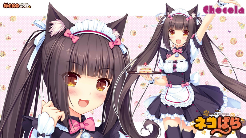 Neko Works, 1080P, cat girl, Sayori, Neko Para, Chocolat (Neko Para), anime, nekomimi