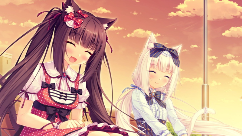 Neko Para, anime girls, plant, creativity, outdoors, sky, park, focus on foreground, female likeness, art and craft, representation, human representation