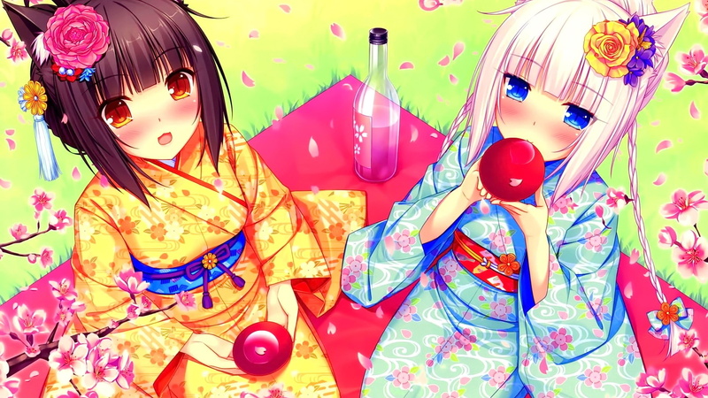 1080P, Neko Para, anime, anime girls, Chocolat (Neko Para), Vanilla (Neko Para)