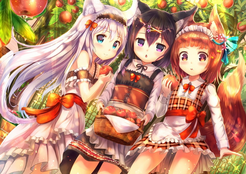 original characters, 720P, anime, nekomimi, anime girls