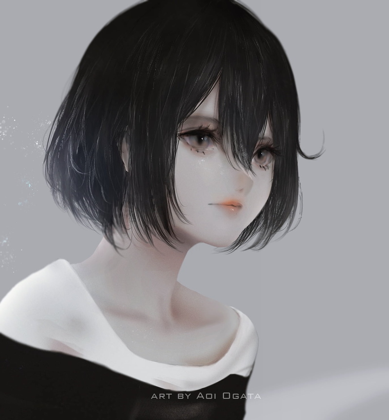 anime girls, anime, original characters, simple background, 720P, Aoi Ogata