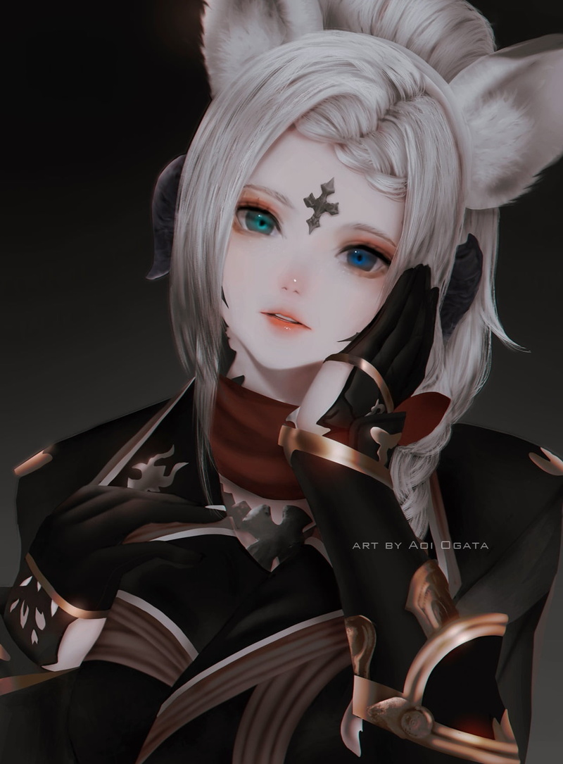 heterochromia, 720P, anime girls, anime, Aoi Ogata, vertical, simple background, original characters, Final Fantasy XIV: A Realm Reborn
