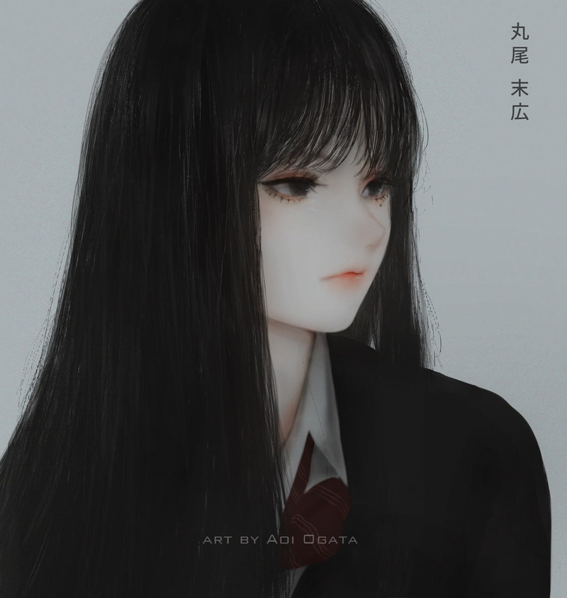 anime girls, vertical, anime, 720P, Aoi Ogata, simple background, fan art, Tomie Kawakami