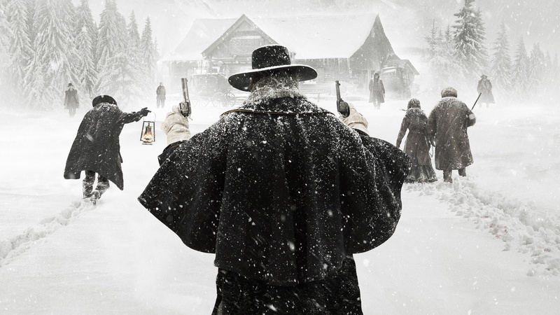 movies, day, men, group of people, winter, cold temperature, Quentin Tarantino, nature, rear view, snowing, 4K, lifestyles, The Hateful Eight, adult, leisure activity