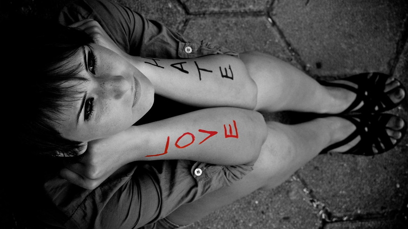 human body part, one person, communication, human hand, freckles, selective coloring, human face, women, dark hair, monochrome, adult, portrait, western script