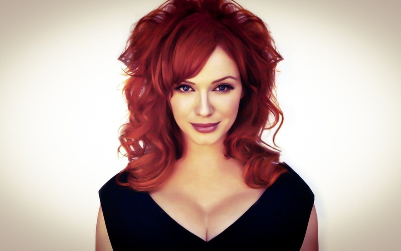 smiling, front view, hair, young adult, dyed hair, headshot, hairstyle, human face, red lipstick, fashion, beauty, Christina Hendricks, indoors, beautiful people