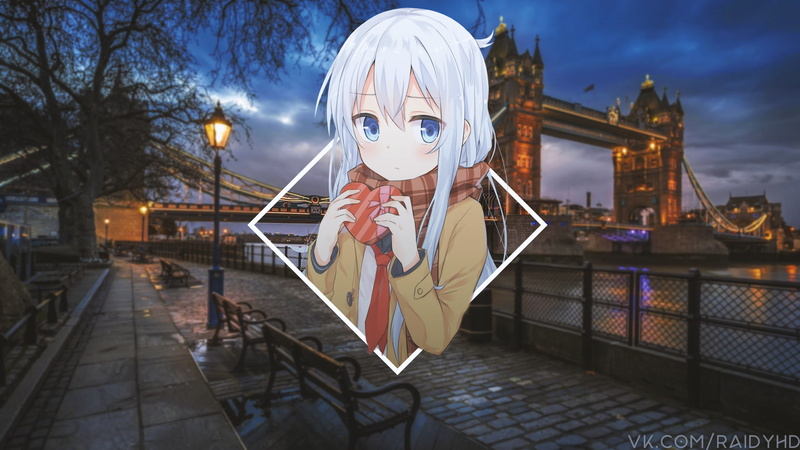anime, Hibiki (KanColle), picture-in-picture, anime girls, 1080P