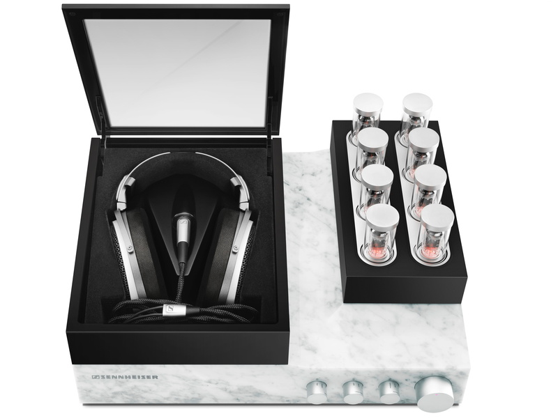 lighting equipment, 5K, vacuum tube amplifier, wall - building feature, communication, headphones, CES 2016, technology, reflection, indoors, still life