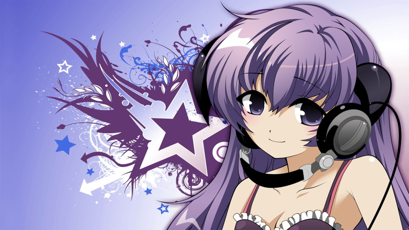 purple, technology, sky, nature, music, creativity, anime girls, no people, Higurashi No Naku Koro Ni, headphones, purple hair, anime, abstract, craft