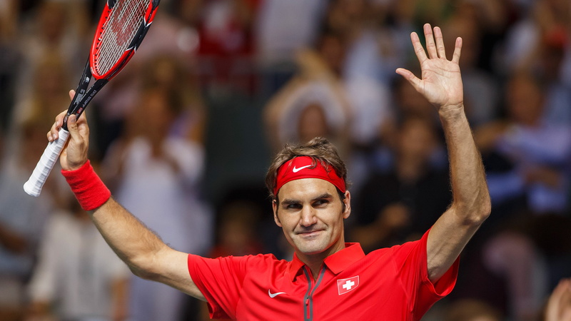 smiling, front view, emotion, one person, human arm, body part, Federer, Roger, looking at camera, Tennis, mature adult, 4K, celebration, hand raised