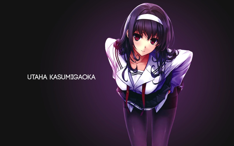 purple hair, long hair, anime girls, 1080P, anime, Saenai Heroine no Sodatekata, Kasumigaoka Utaha, red eyes
