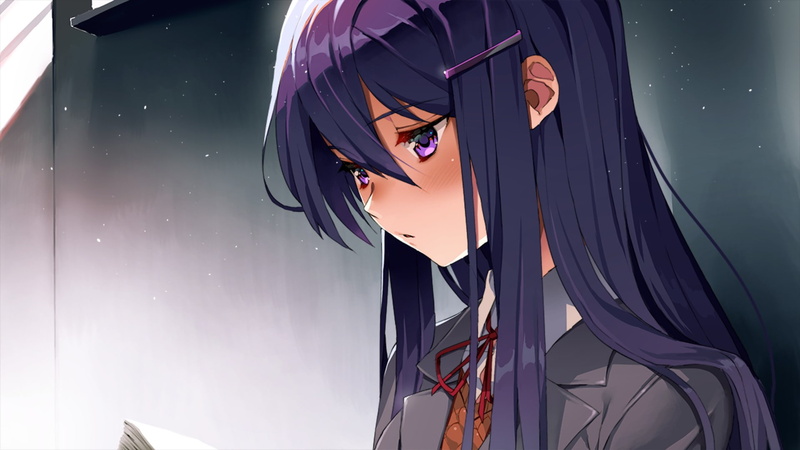 Doki Doki Literature Club, 1080P, anime girls, Yuri (Doki Doki Literature Club), simple background, school uniform