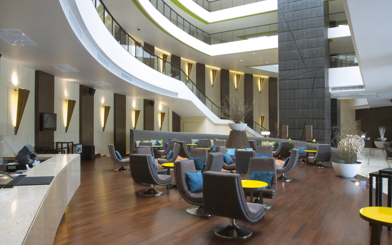 inside Of, business, chairs, room, day, flooring, modern, illuminated, architecture, office, 1080P, absence, glass - material, lighting Equipment, round