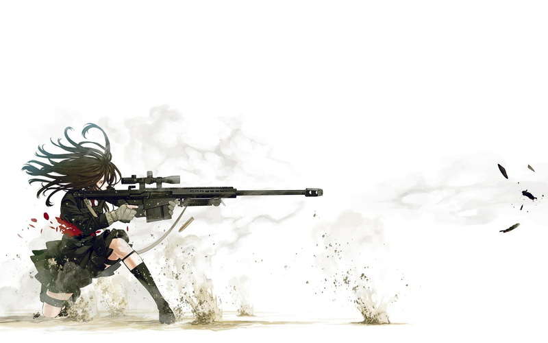 2K, school, yusuke, kozaki, original, snipers, anime, characters, uniforms, action, background, simple