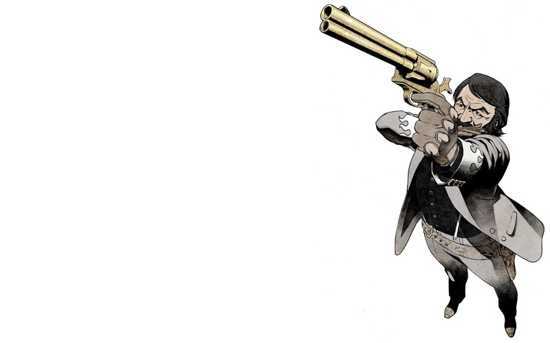 cowboys, background, yusuke, girls, heroes, kozaki, revolvers, pixiv, 720P, simple, anime